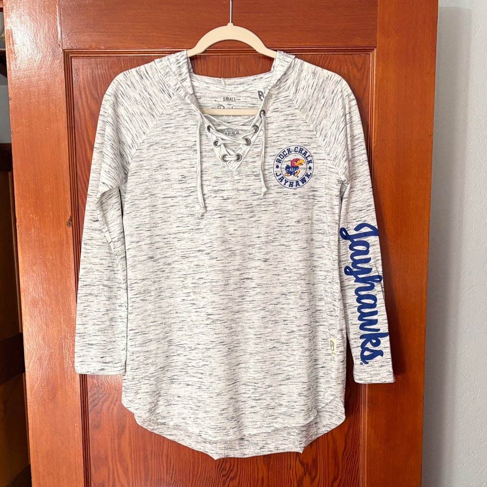 Lightweight hooded Jayhawks shirt